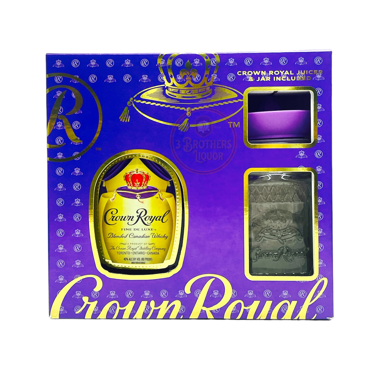 Crown Royal Deluxe Canadian Whiskey Gift Set W/ Crown Royal Juices & J