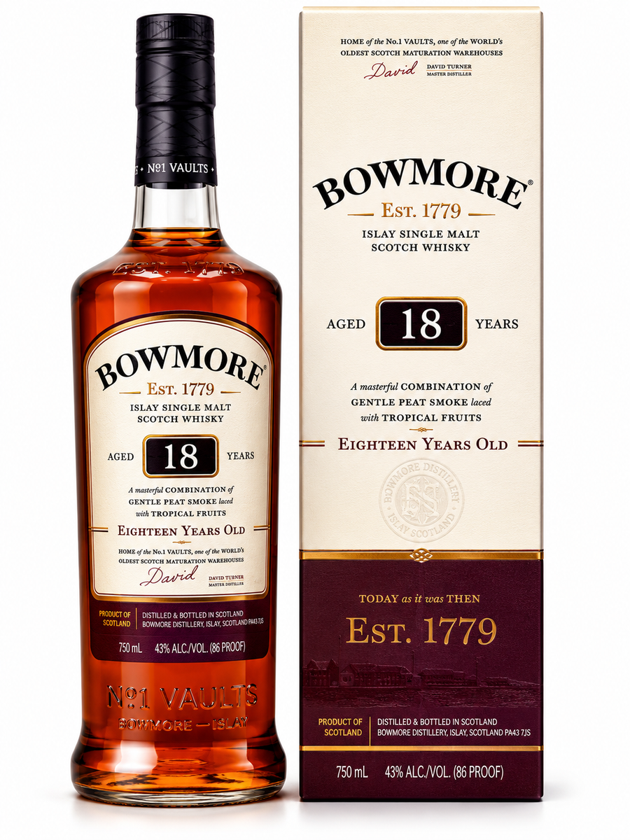 Bowmore 18 Year Islay Single Malt Scotch Whisky 750ml | 43% ABV
