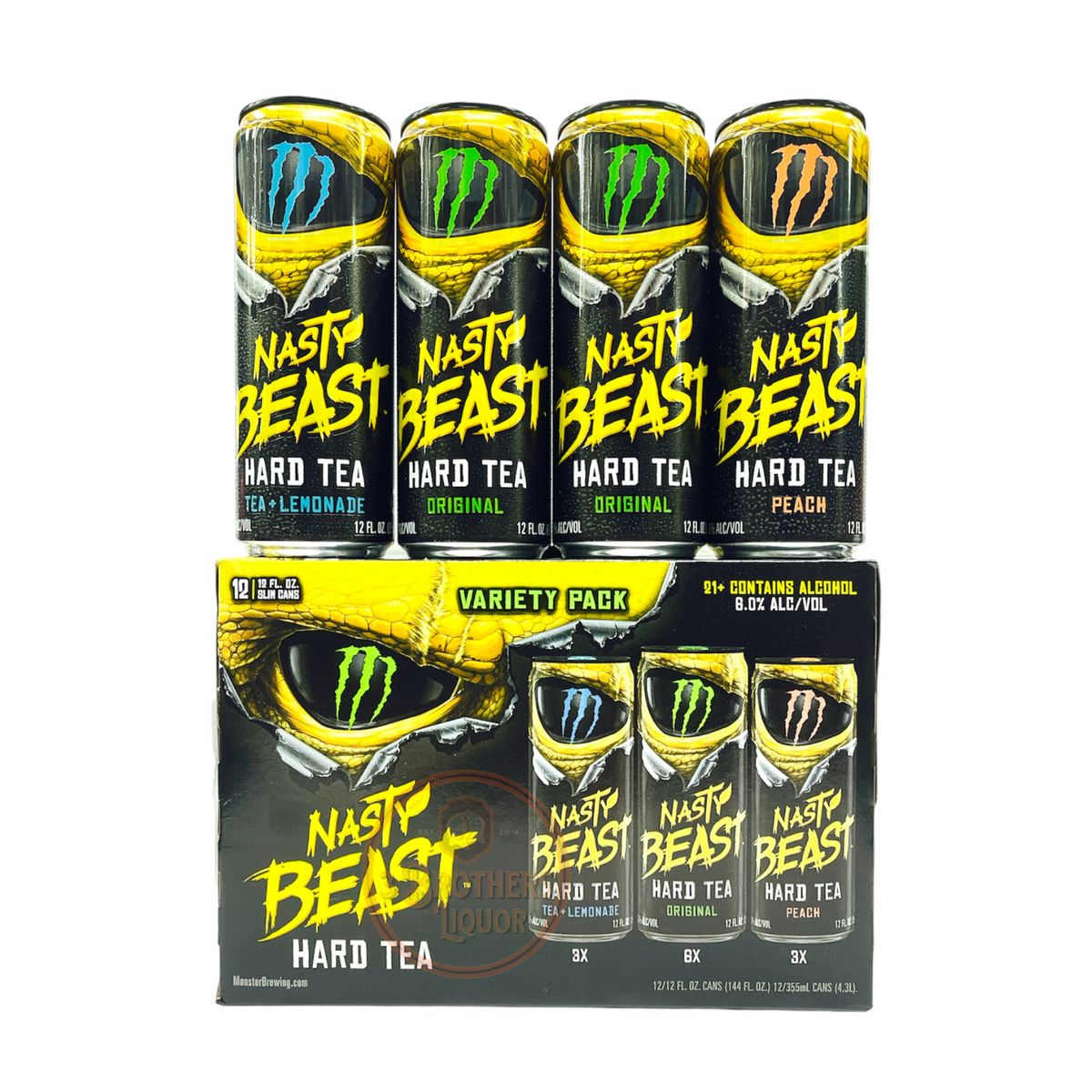 Monster Brewing Alcohol The Nasty Beast Hard Tea 12pk Variety Pack 