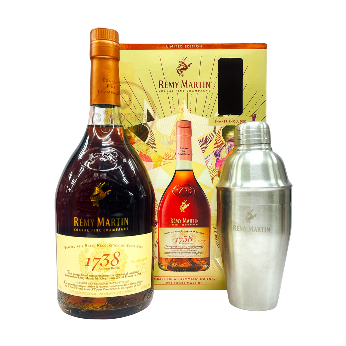 Remy Martin 1738 Cognac Gift Set W/ Remy Martin Cocktail Shaker