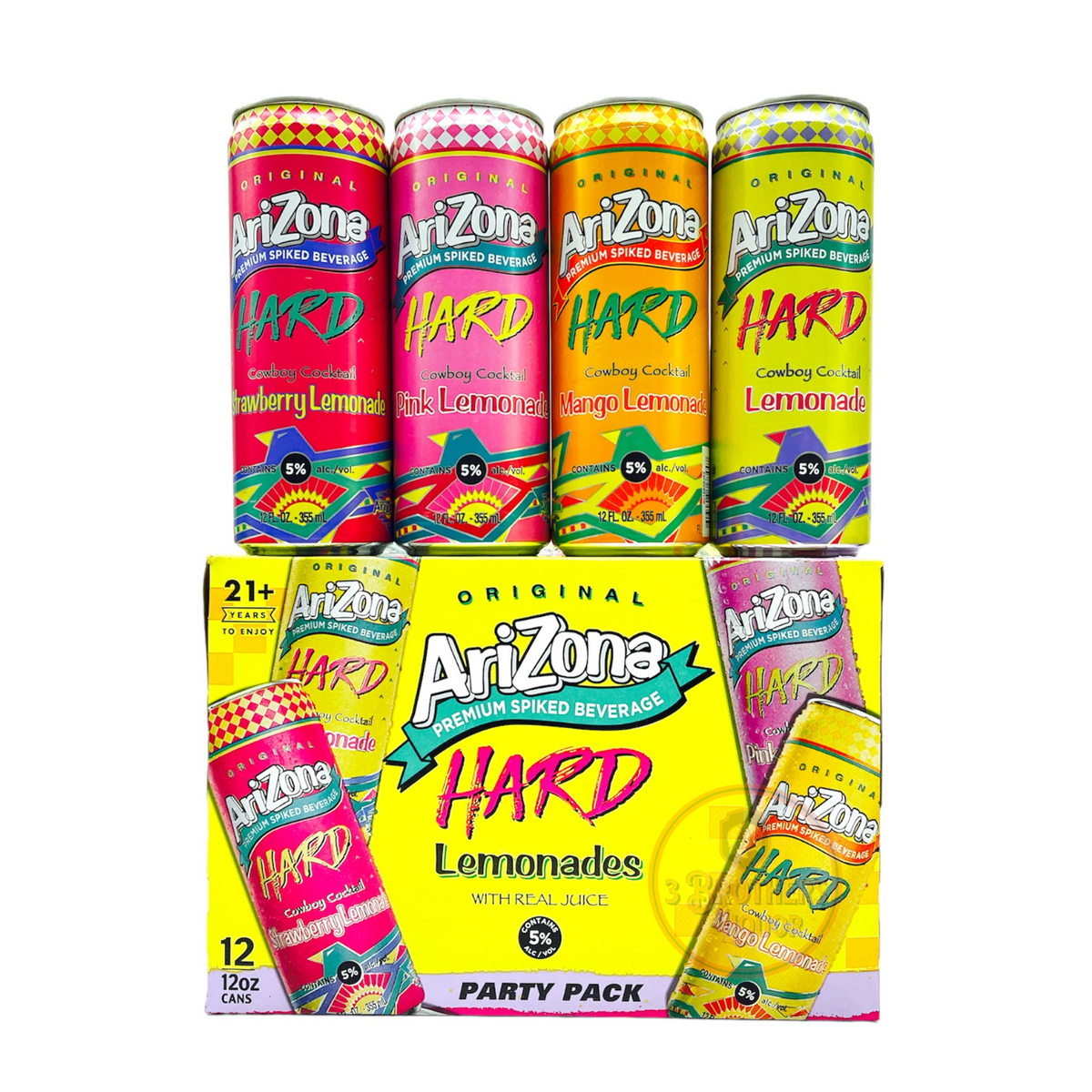 ハリソン2.27　サウスアメリカンミックス350　リキッドエイド３セット Arizona Hard Premium Spiked Lemonades 12Pk Variety Party Pack