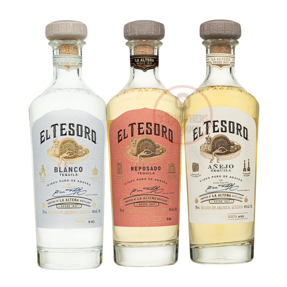 El Tesoro Tequila 3Pk Bundle Set - 3brothersliquor