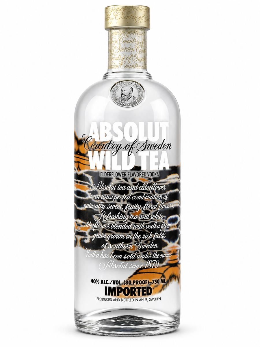 Absolut Wild Tea Elderflower Vodka 750ml | Imported from Sweden