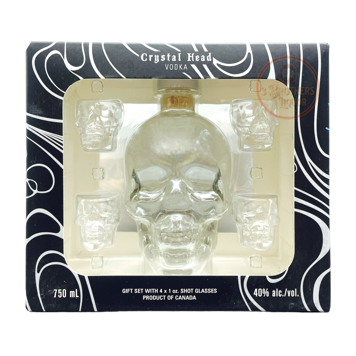 Crystal Head Regular Edition Vodka Gift Set W/ 4 Shot Glasses