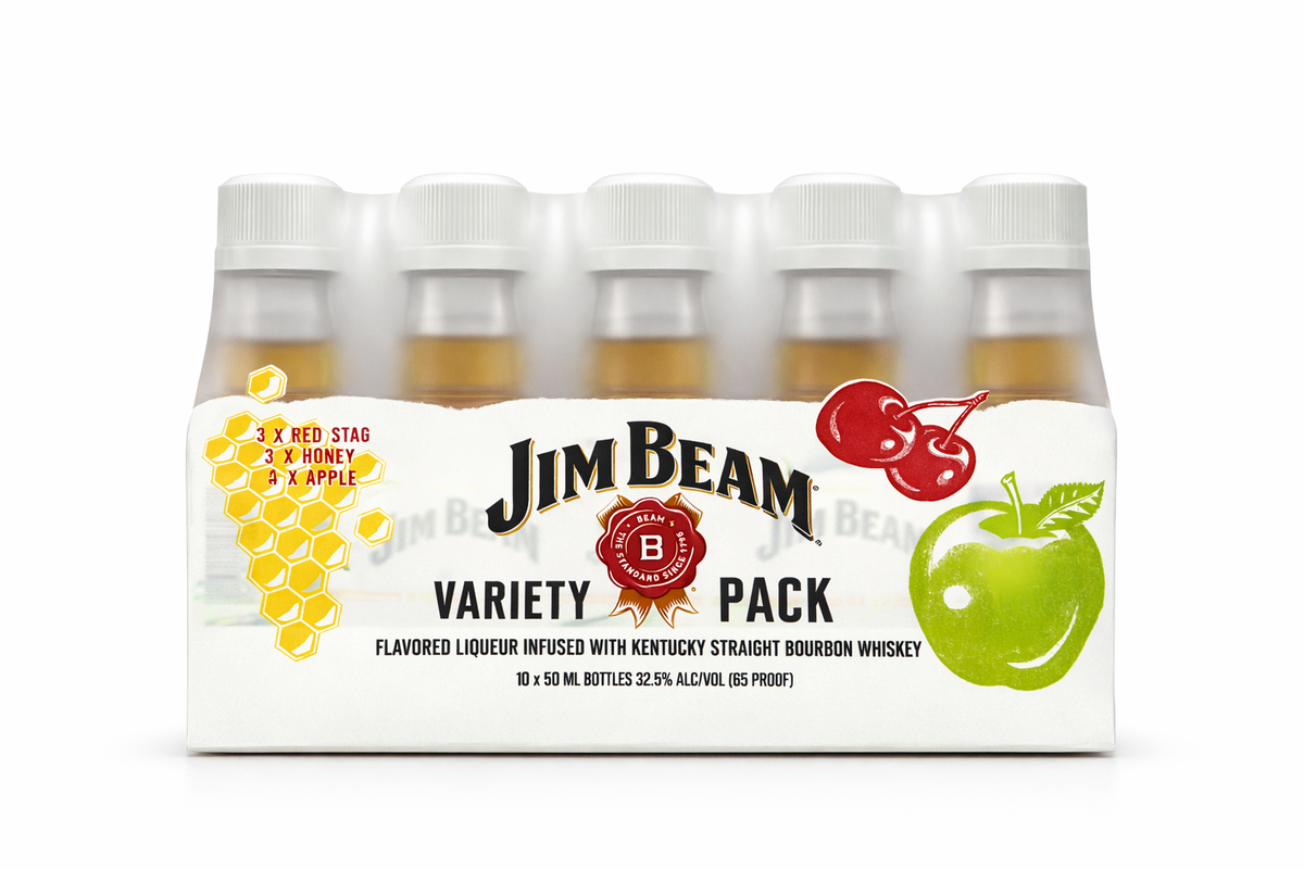 Jim Beam Miniature Variety Pack Flavored Bourbon Whiskey (10 Of