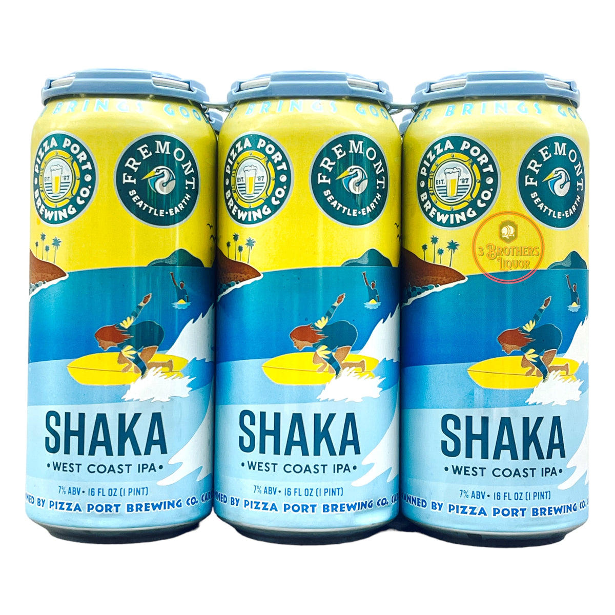 Pizza Port Brewing & Fremont Earth Shaka West Coast IPA 6Pk Cans