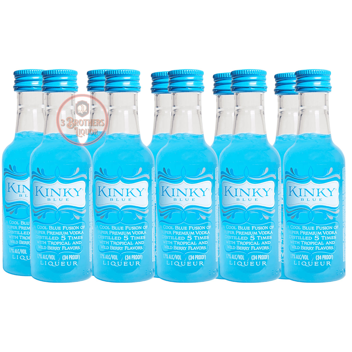 Kinky Blue Liqueur Miniature Shots (10 Of 50ML) – 3brothersliquor