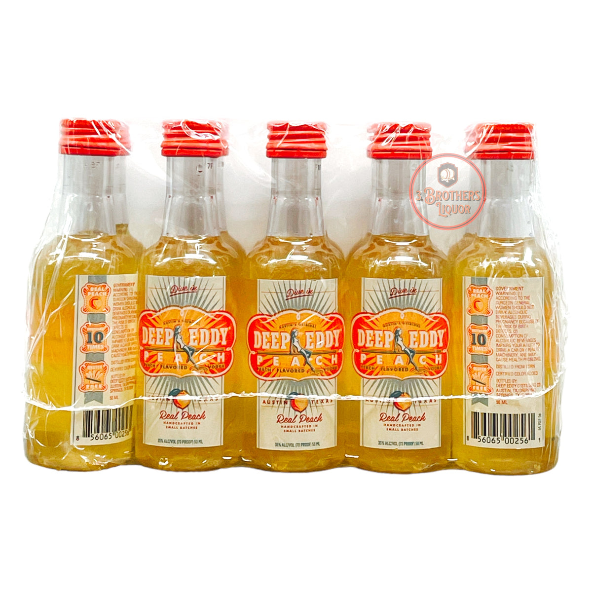 Deep Eddy Peach Flavored Vodka Mini Shots (10 Of 50ML) 3brothersliquor