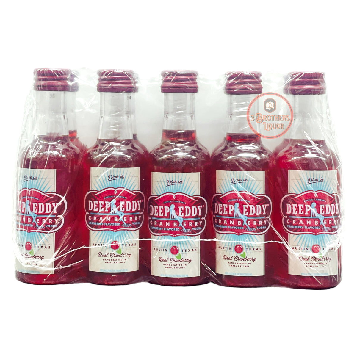 Deep Eddy Cranberry Flavored Vodka Mini Shots 10 Of 50ml 3brothersliquor 0563