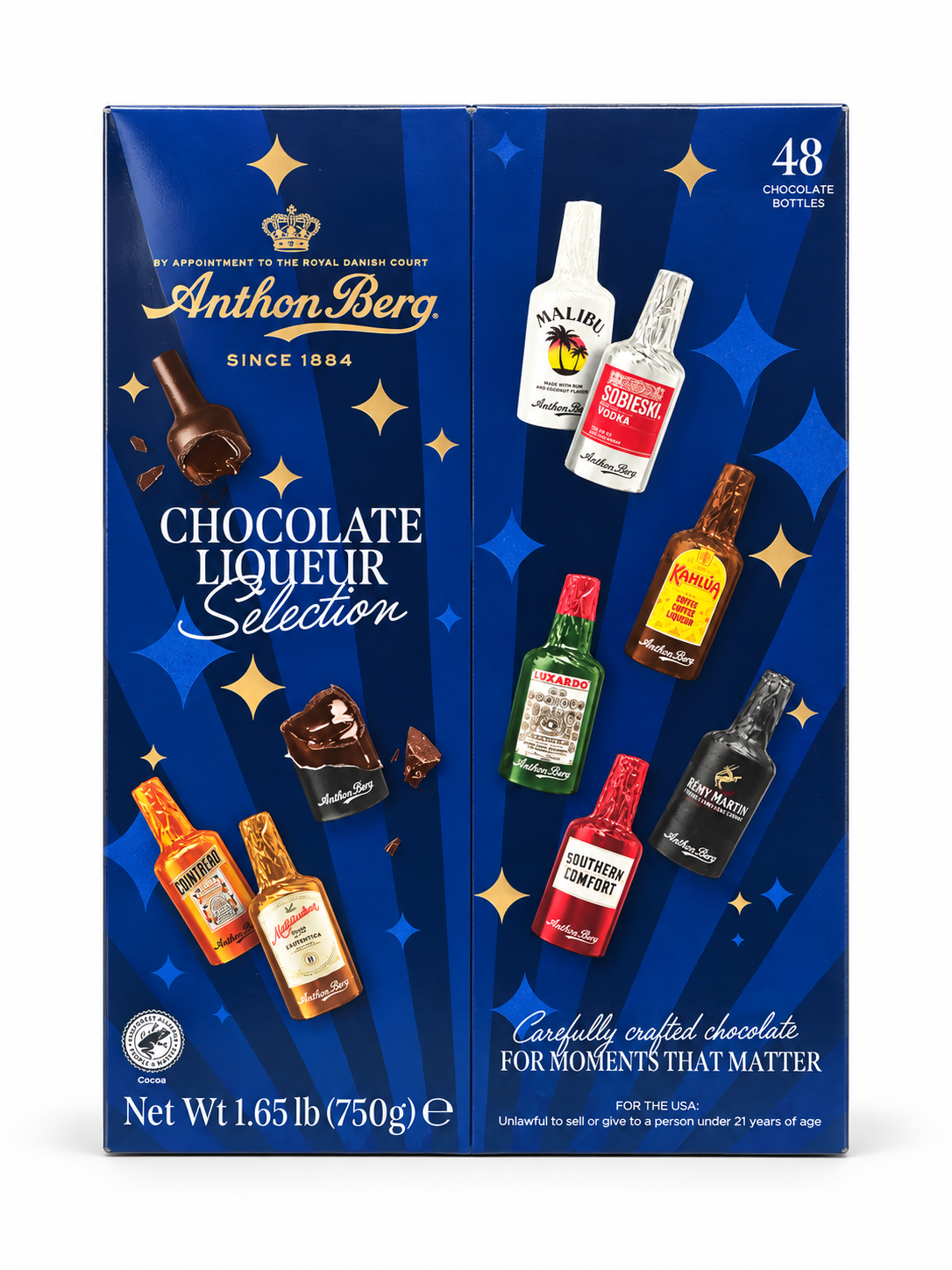 Anthon Berg Chocolate Liqueur Selection blue 48-piece 750g gift box
