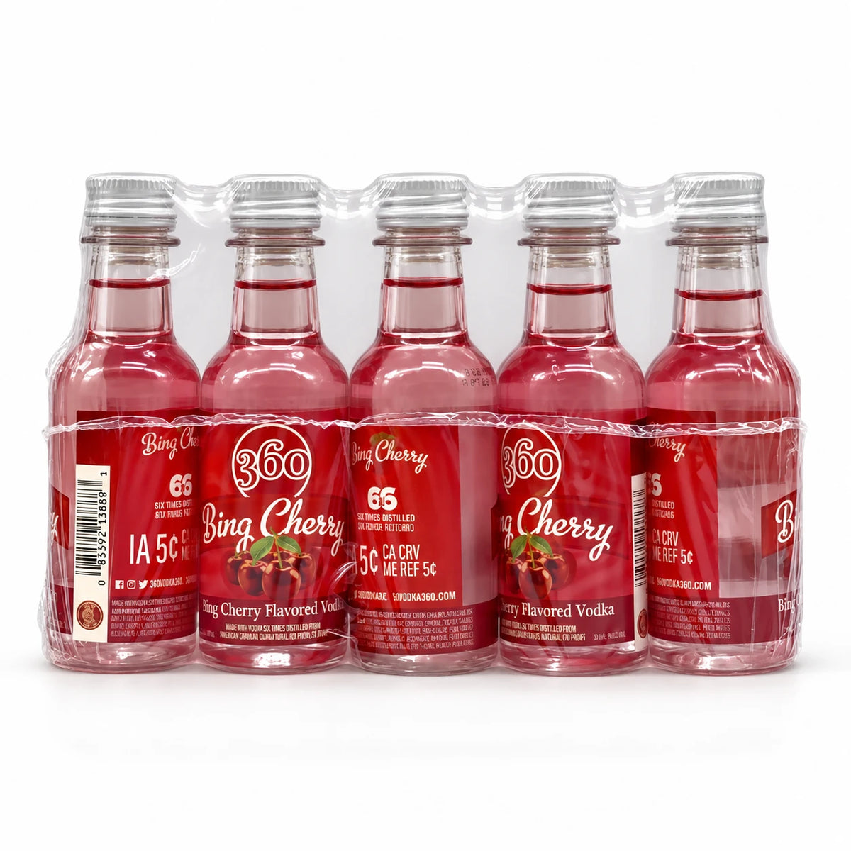 360 Bing Cherry Flavored Vodka Mini Shots (10 Of 50ML)