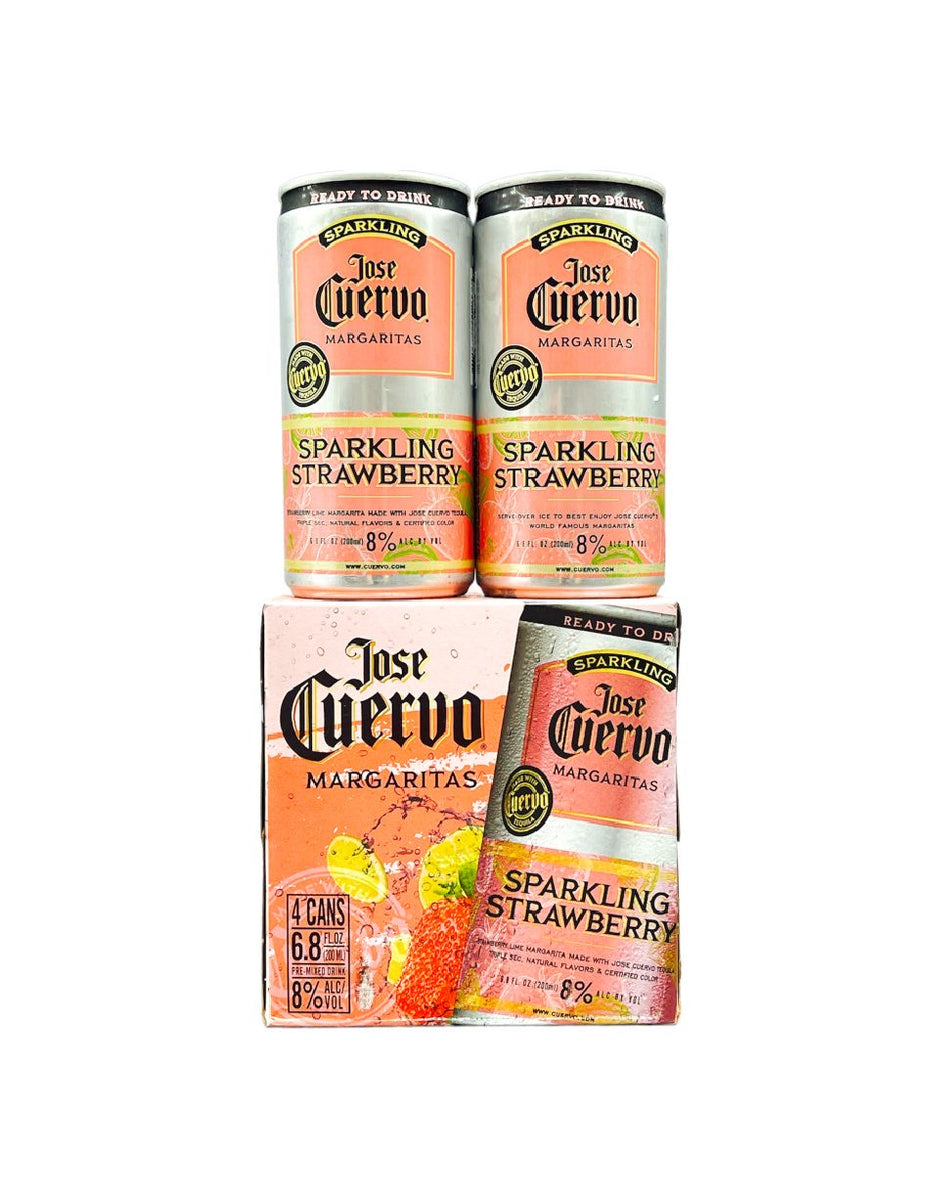Jose Cuervo Sparkling Strawberry Margaritas RTD (4PK) 3brothersliquor