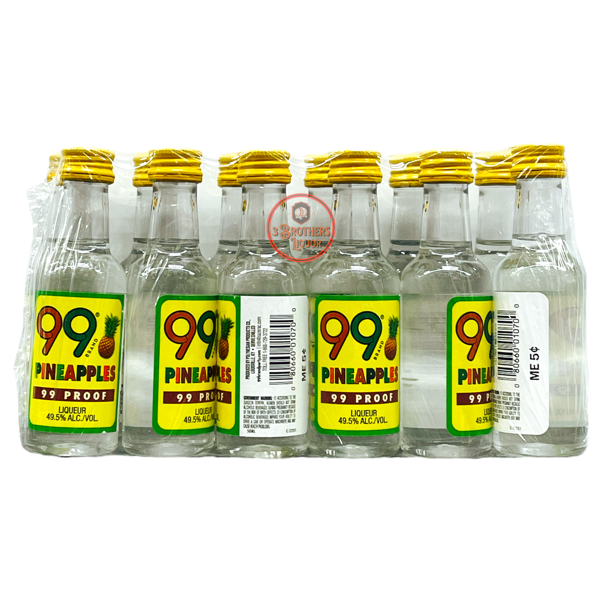 99 Brand Proof Pineapples Liqueur 50ML Shots 3brothersliquor