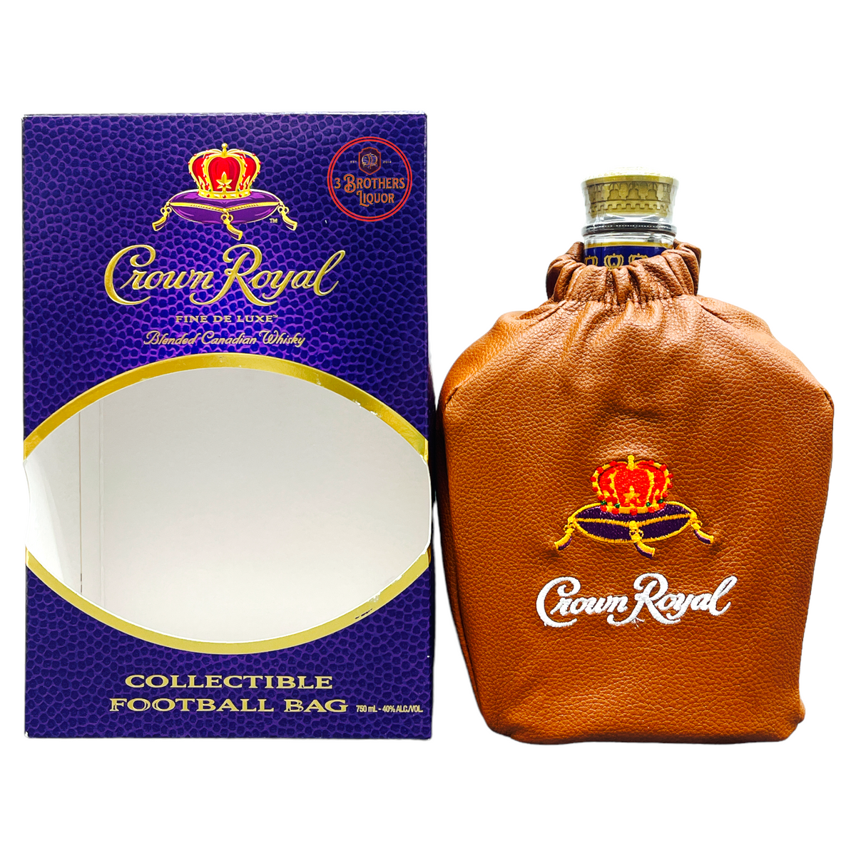 Crown Royal Deluxe Canadian Whisky Gift Set W/ 2022 Football Bag