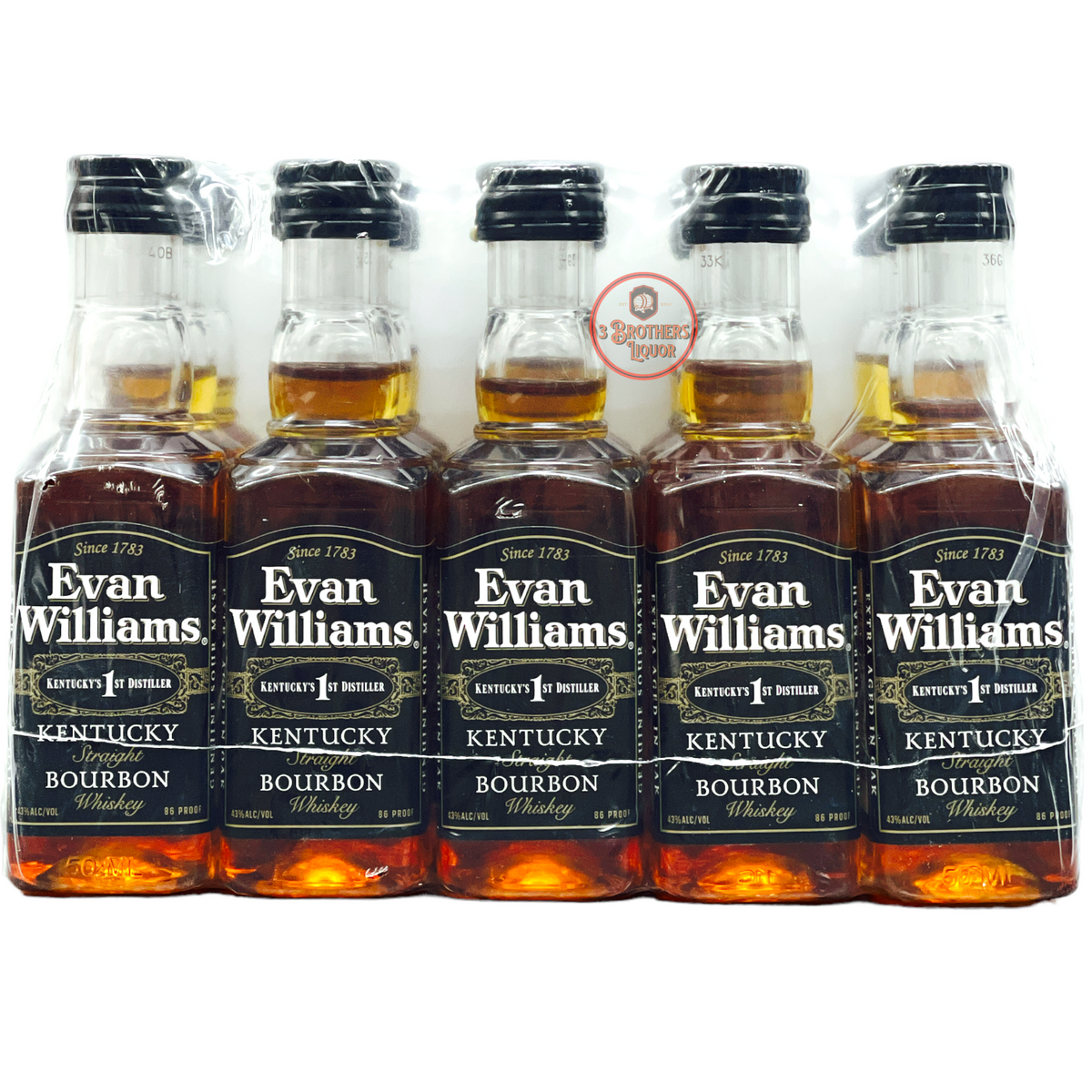 Evan Williams Kentucky Bourbon Whiskey Sleeve Shooters (50ML x 15