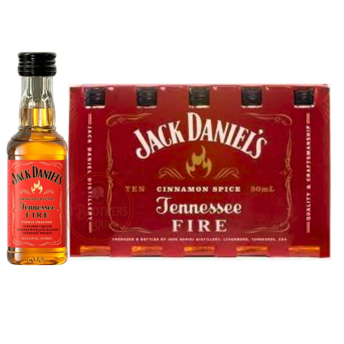 Jack Daniel's Tennessee Fire Flavored Whiskey Mini Shots (10 Of 50ML ...