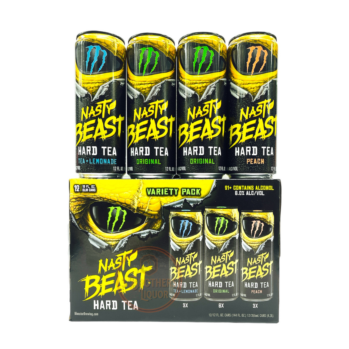 Monster Brewing Alcohol The Nasty Beast Hard Tea 12Pk Variety Pack ...