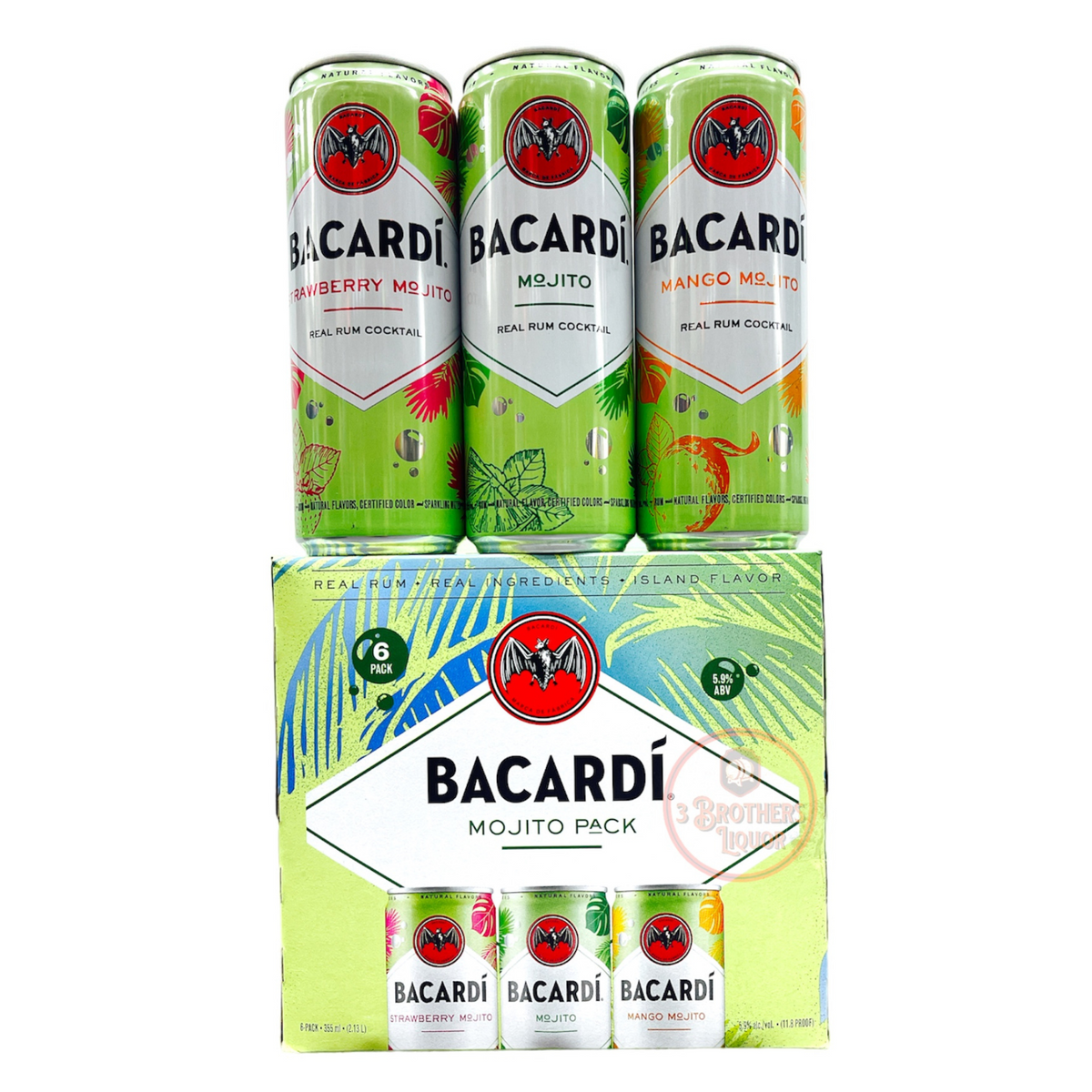 Bacardi Mojito Pack Variety 6Pk RTD Cans (Mojito, Mango, Strawberry ...