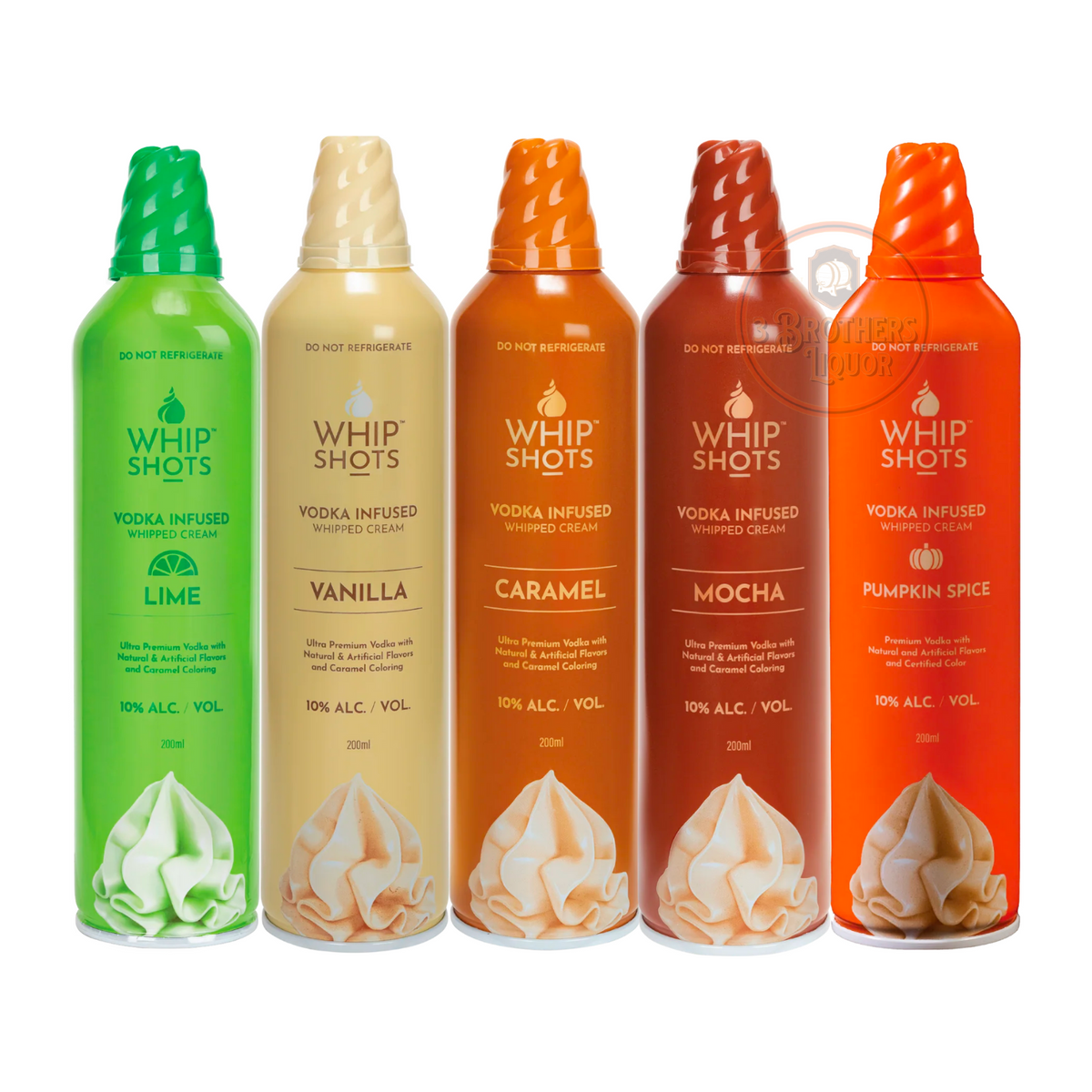 Whip Shots Vodka Infused Whipped Cream 5Pk Bundle Set 3brothersliquor