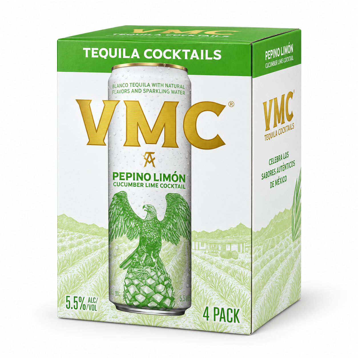 VMC Tequila Cocktails Pepino Limón Cucumber Lime 4-Pack box with can