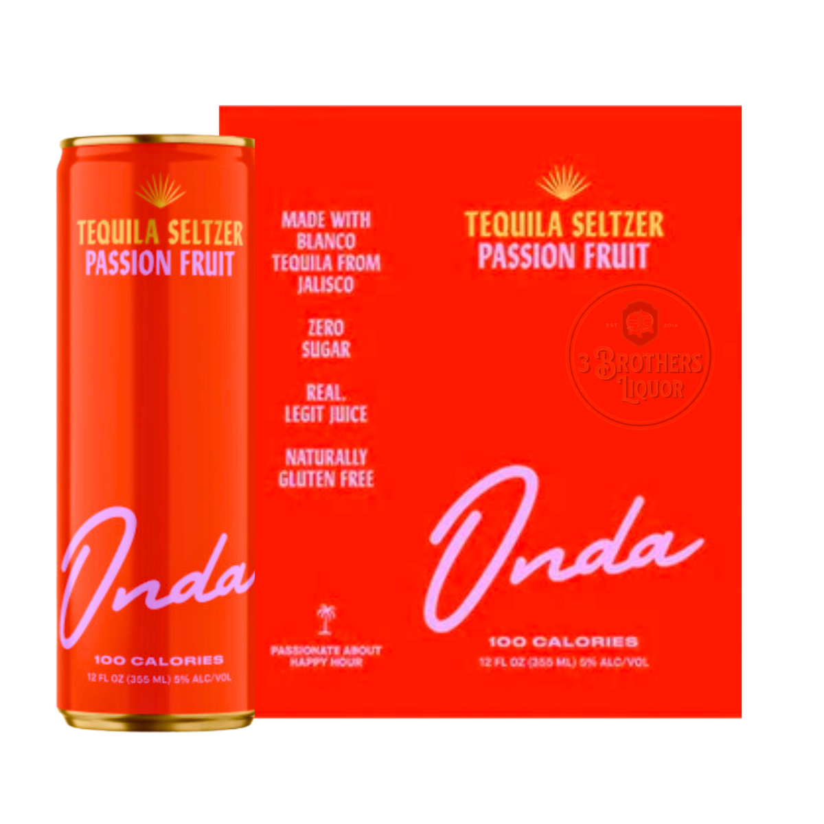 Onda Passionfruit Tequila Seltzer RTD 4PK By Shay Mitchell & Drake