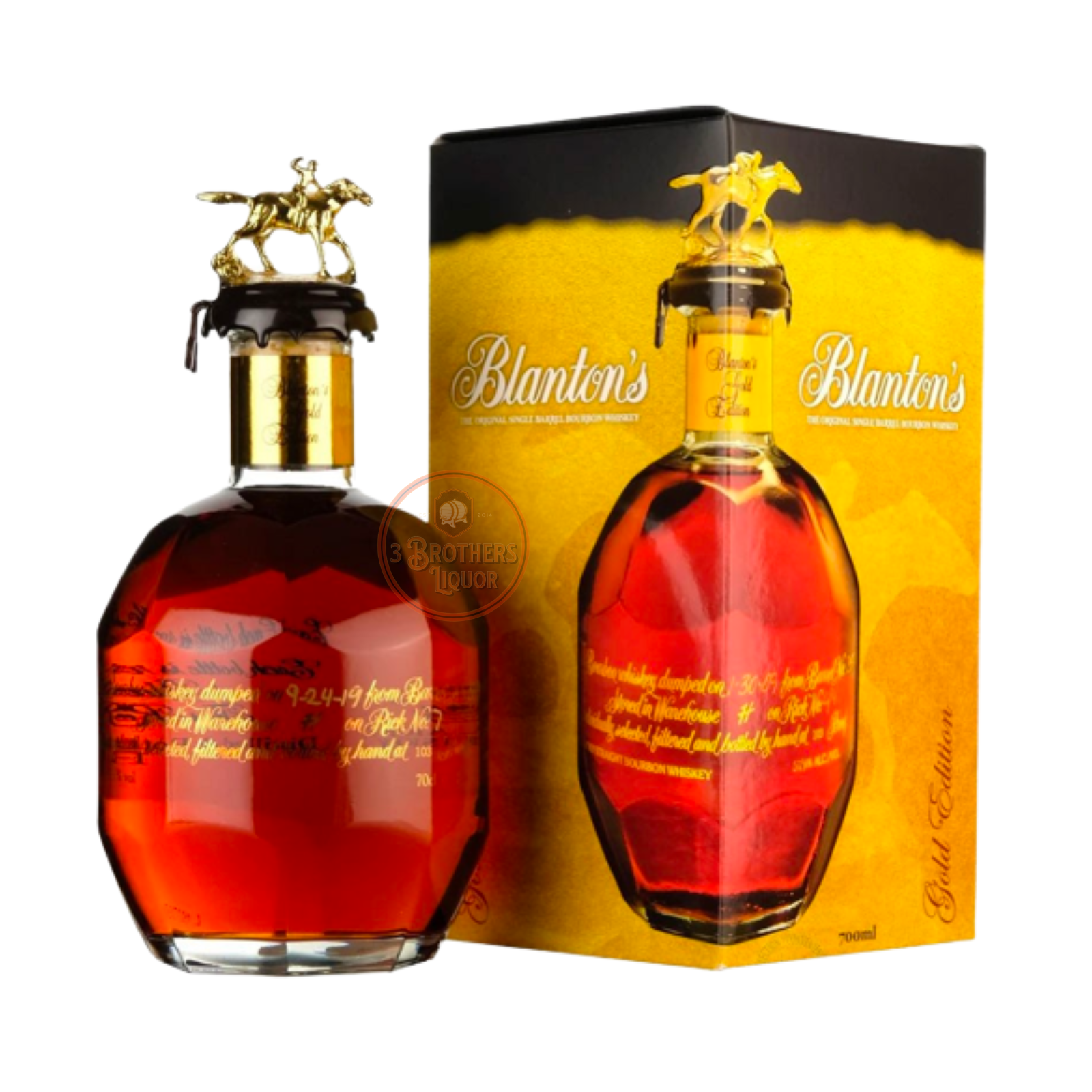 Blantons The Original Single Barrel Bourbon Whiskey Gold Edition 3brothersliquor 6092