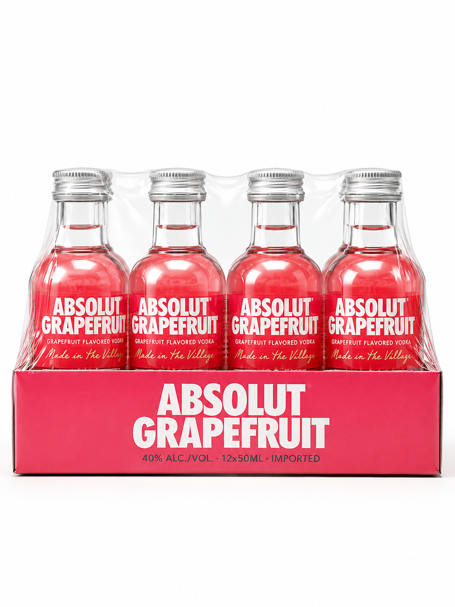 Absolut Grapefruit Vodka 50ml Minis 12-Pack | 40% ABV | Imported from ...