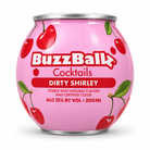 BuzzBallz Cocktails Dirty Shirley 200ml round can with cherry graphics