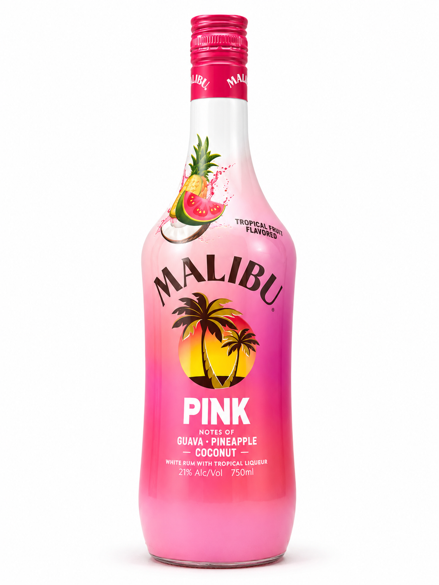 Malibu Pink Tropical Rum Liqueur 750ml | Guava, Pineapple & Coconut ...