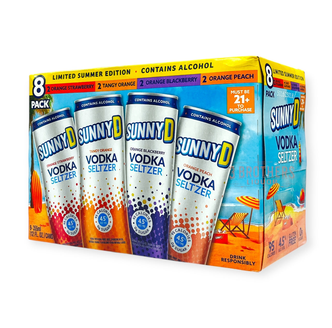 summerです Sunny D Vodka Seltzers Summer Edition 8Pk Variety Cans (2025
