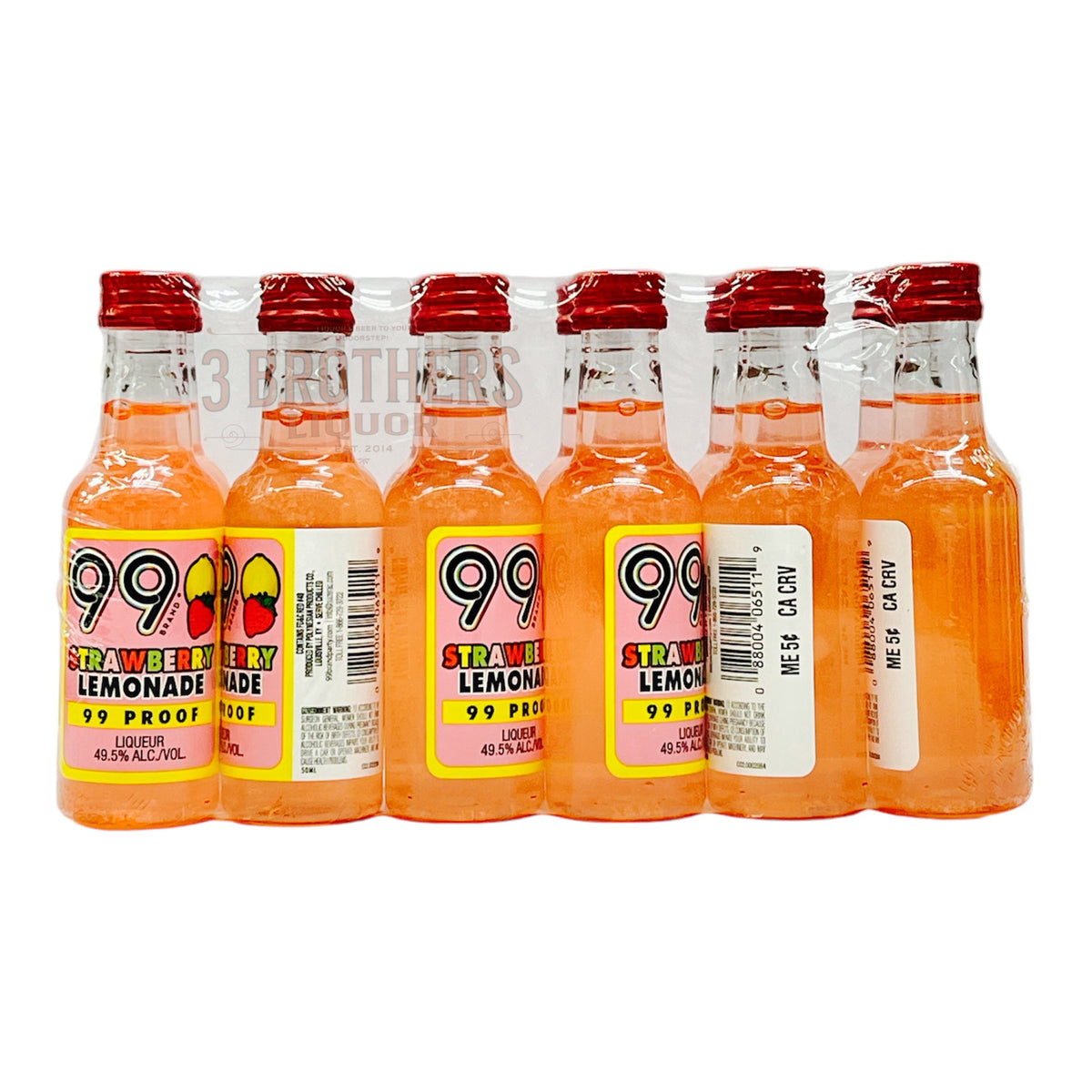 99 Brand Strawberry Lemonade Flavored Liqueur Mini Shots (12 Of 50ML ...