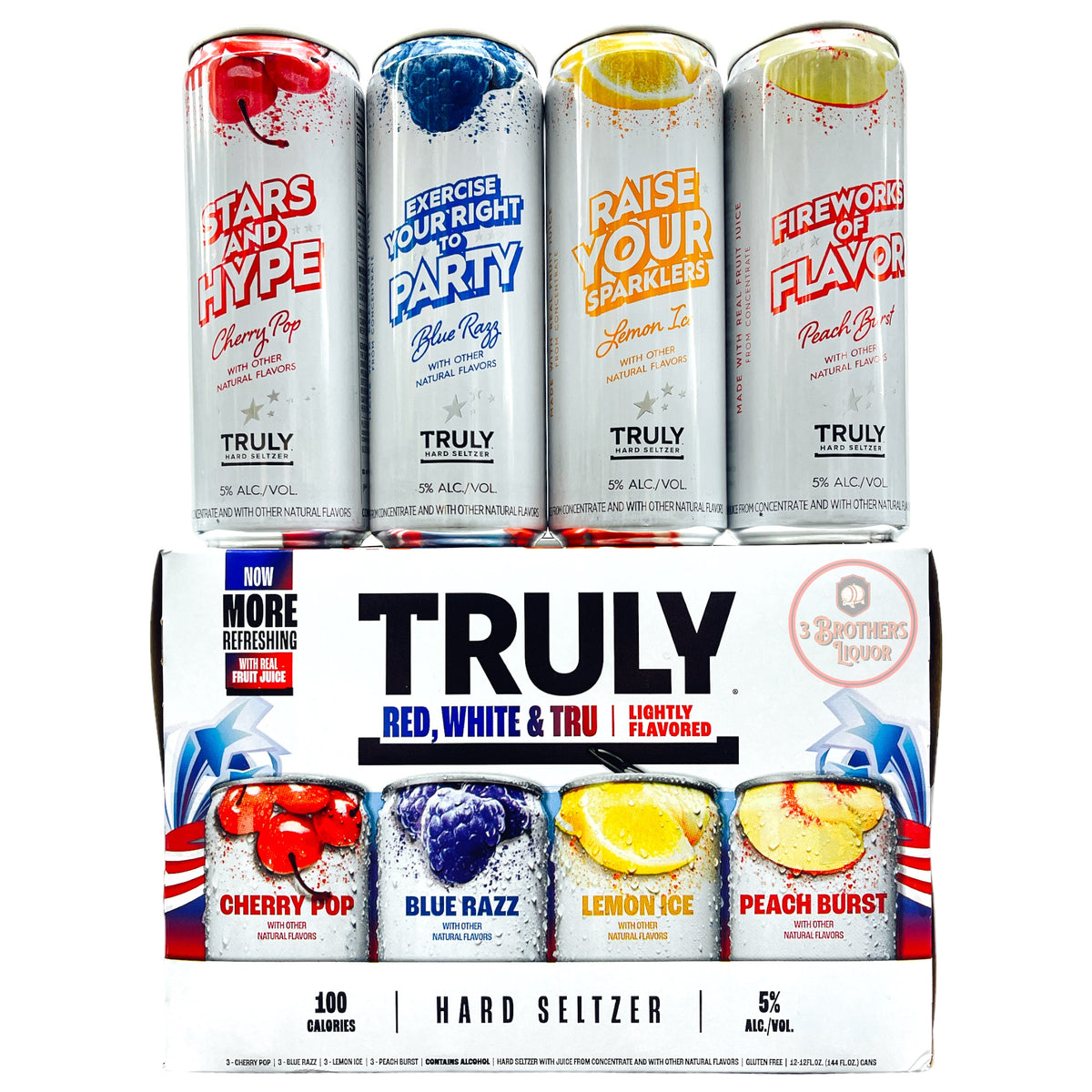 Truly Red, White, & Tru Lightly Flavored Hard Seltzer 12Pk Cans ...
