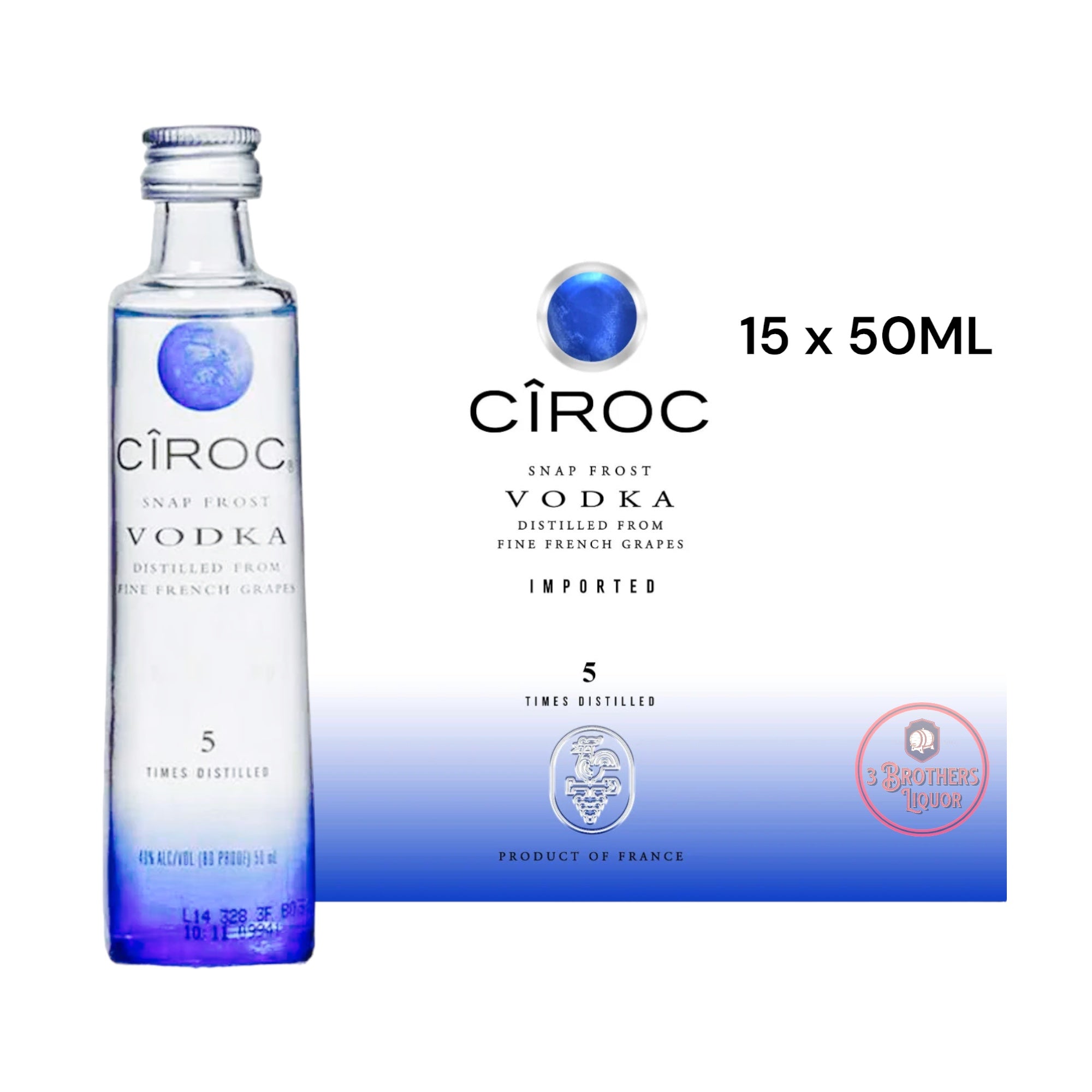 Ciroc Regular Vodka Mini Shots (15 of 50ML) – 3brothersliquor
