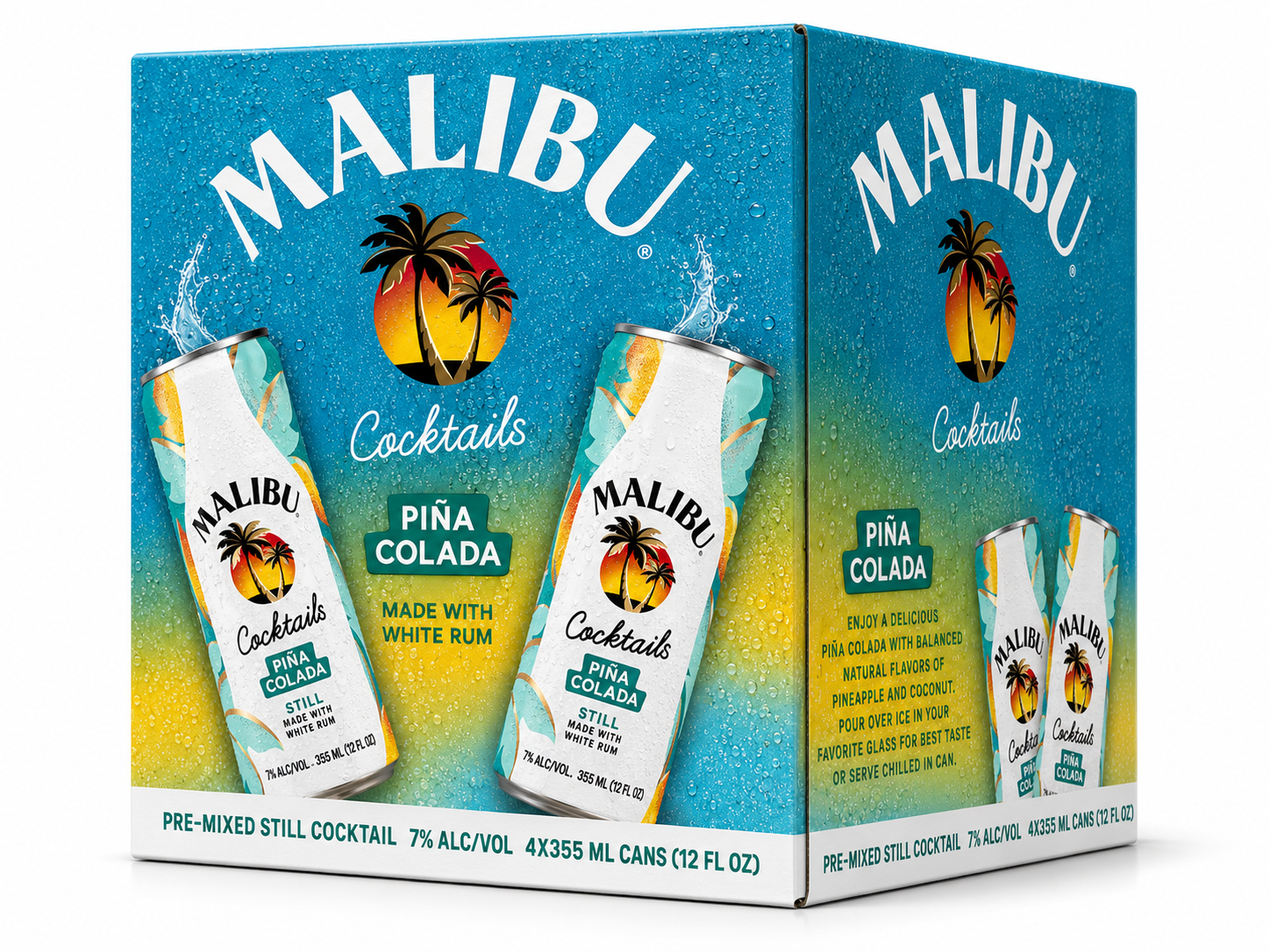 Malibu Cocktails Piña Colada 4-Pack 355mL cans