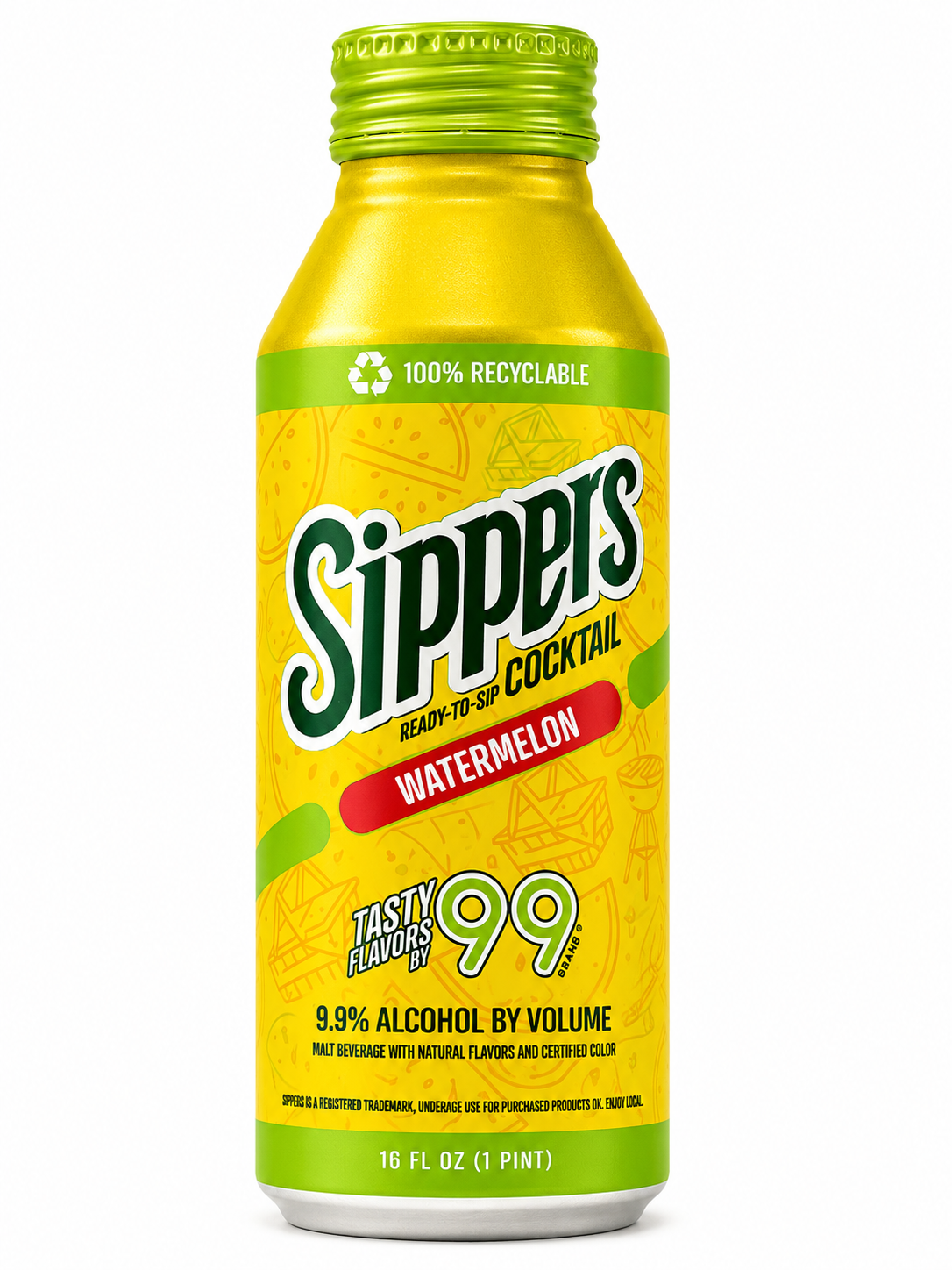 Sippers Cocktail Watermelon by 99 Brands 16 FL OZ 9.9% ALC/VOL Ready-to-Sip