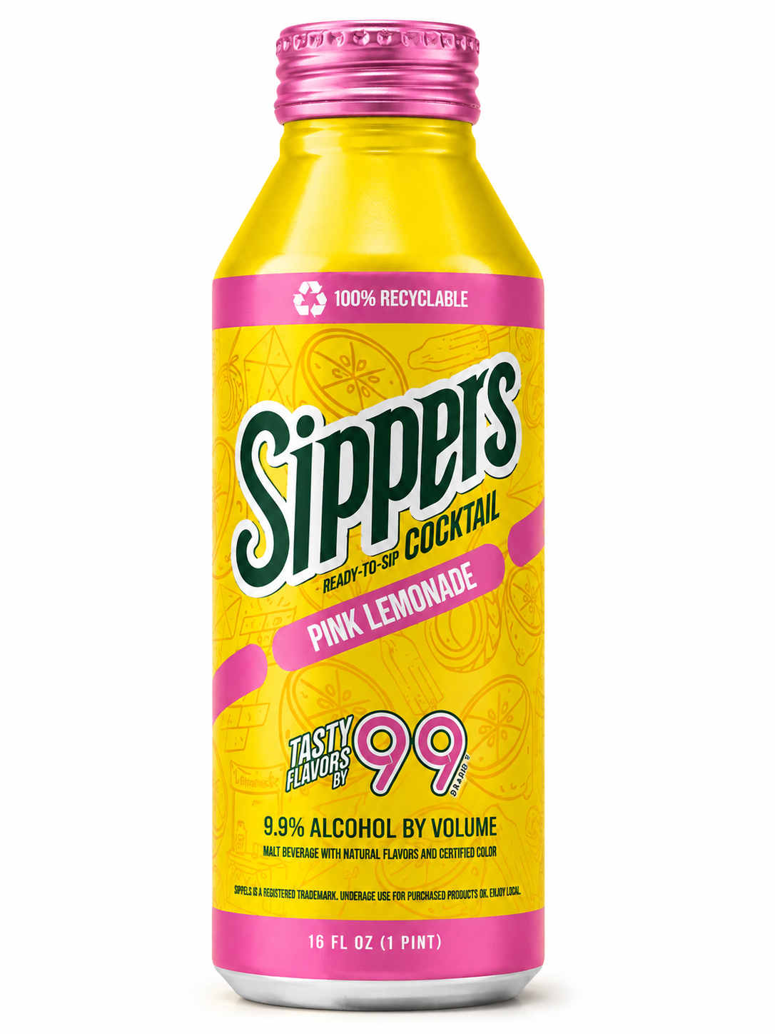 Sippers Cocktail Pink Lemonade by 99 Brands 16 FL OZ 9.9% ALC/VOL Ready-to-Sip