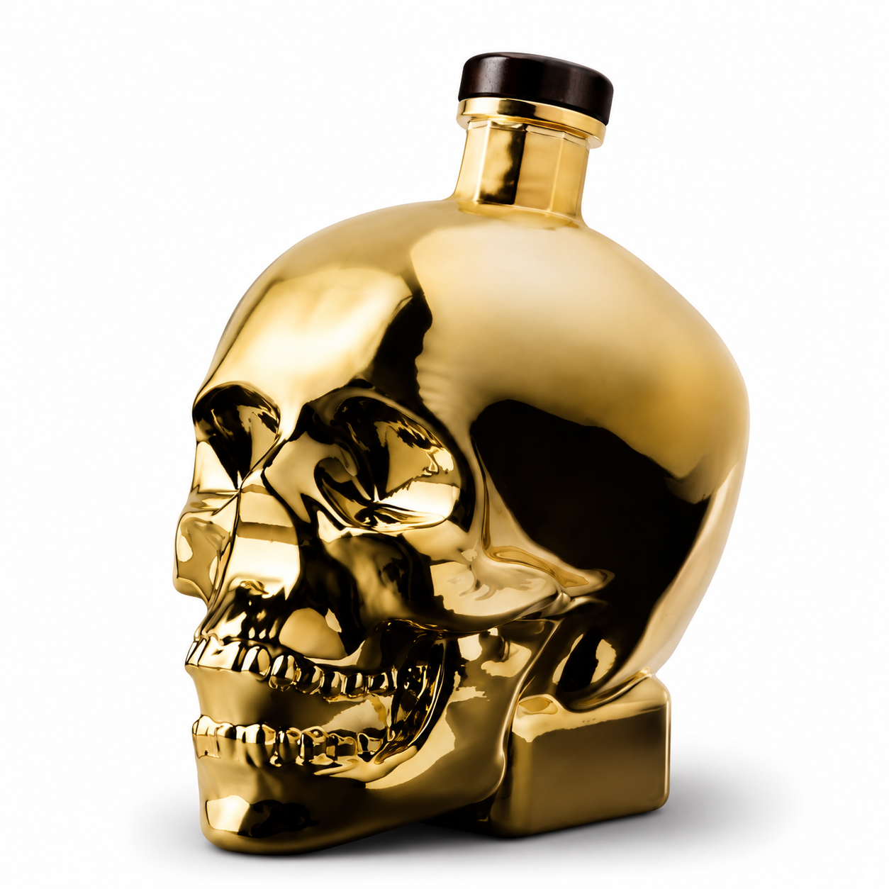 Crystal Head Gold Vodka 750mL iconic gold skull-shaped decanter