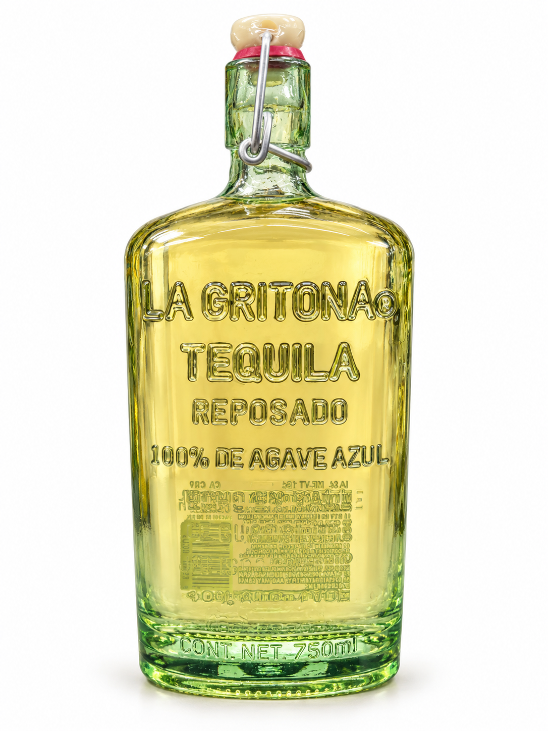 La Gritona Reposado tequila 750ml green glass bottle