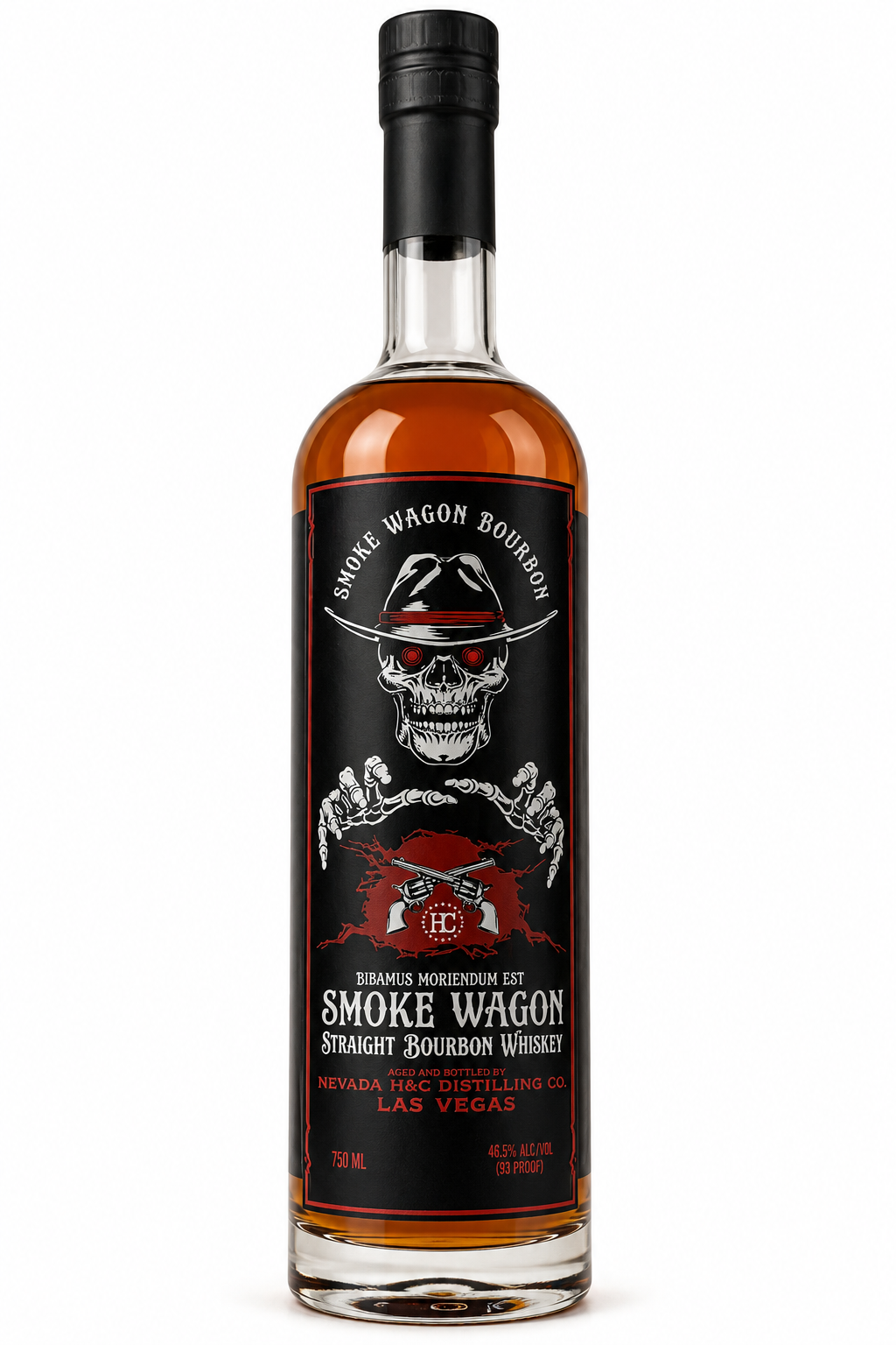 Smoke Wagon Straight Bourbon Whiskey 93 Proof 750mL Nevada H&C Distilling Co. Las Vegas