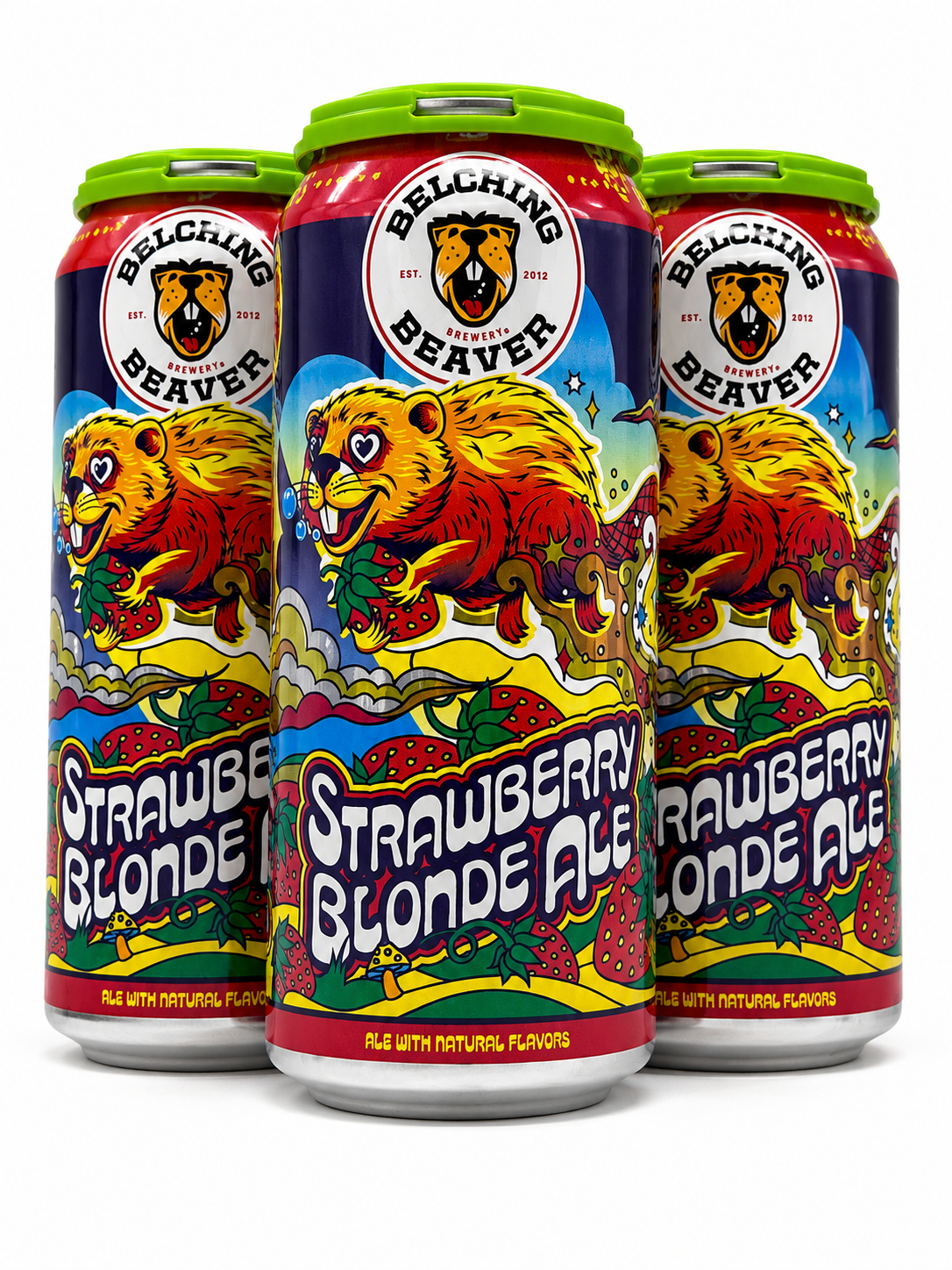 Belching Beaver Strawberry Blonde Ale 4-Pack 16 FL OZ cans