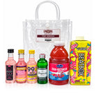 Pink Horizon cocktail bag with ingredients outside the bag