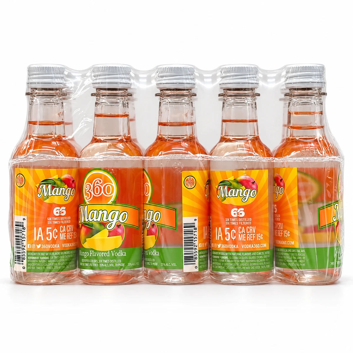 360 Mango Flavored Vodka Mini Shots (10 Of 50ML)