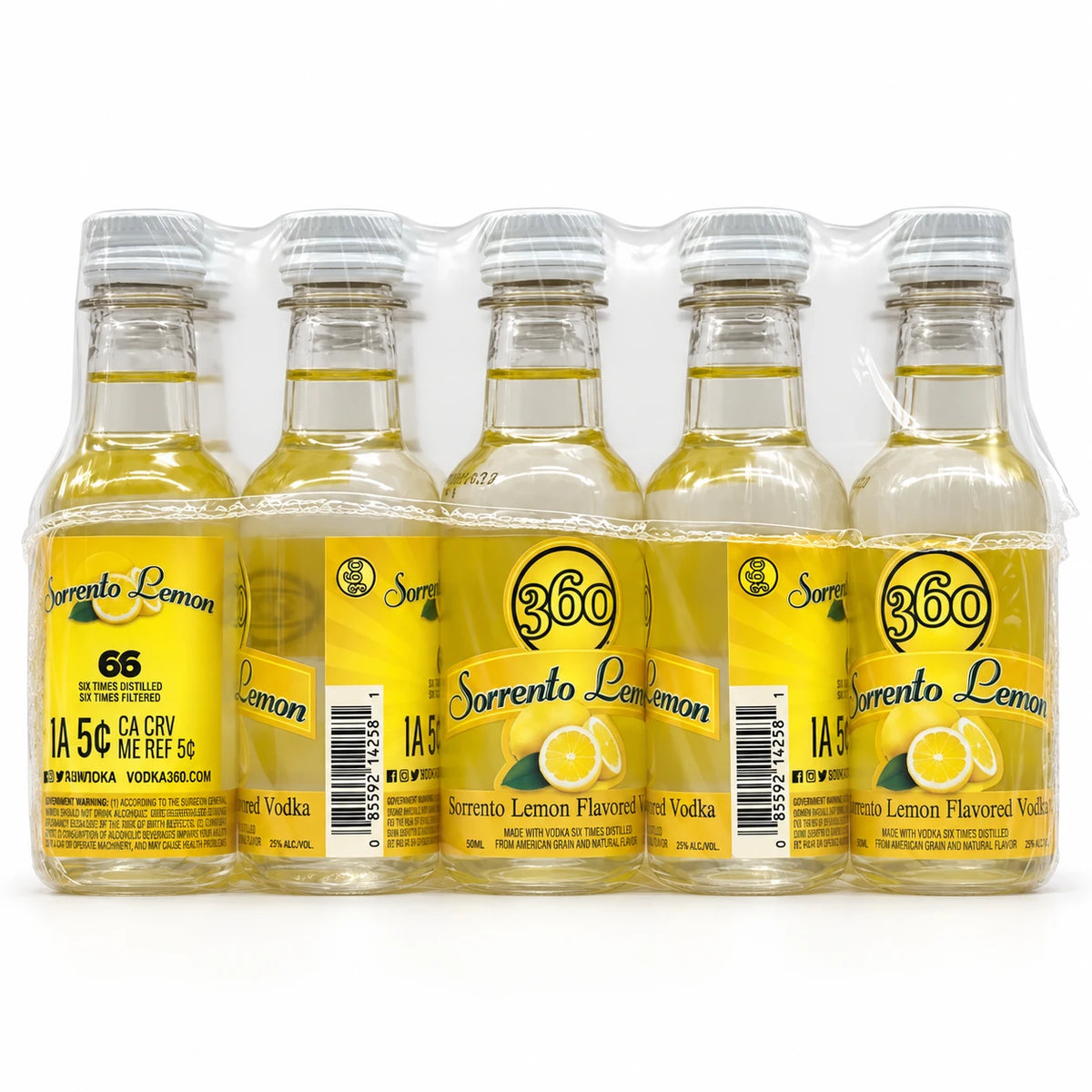 360 Sorrento Lemon Flavored Vodka Mini Shots (10 Of 50ML)