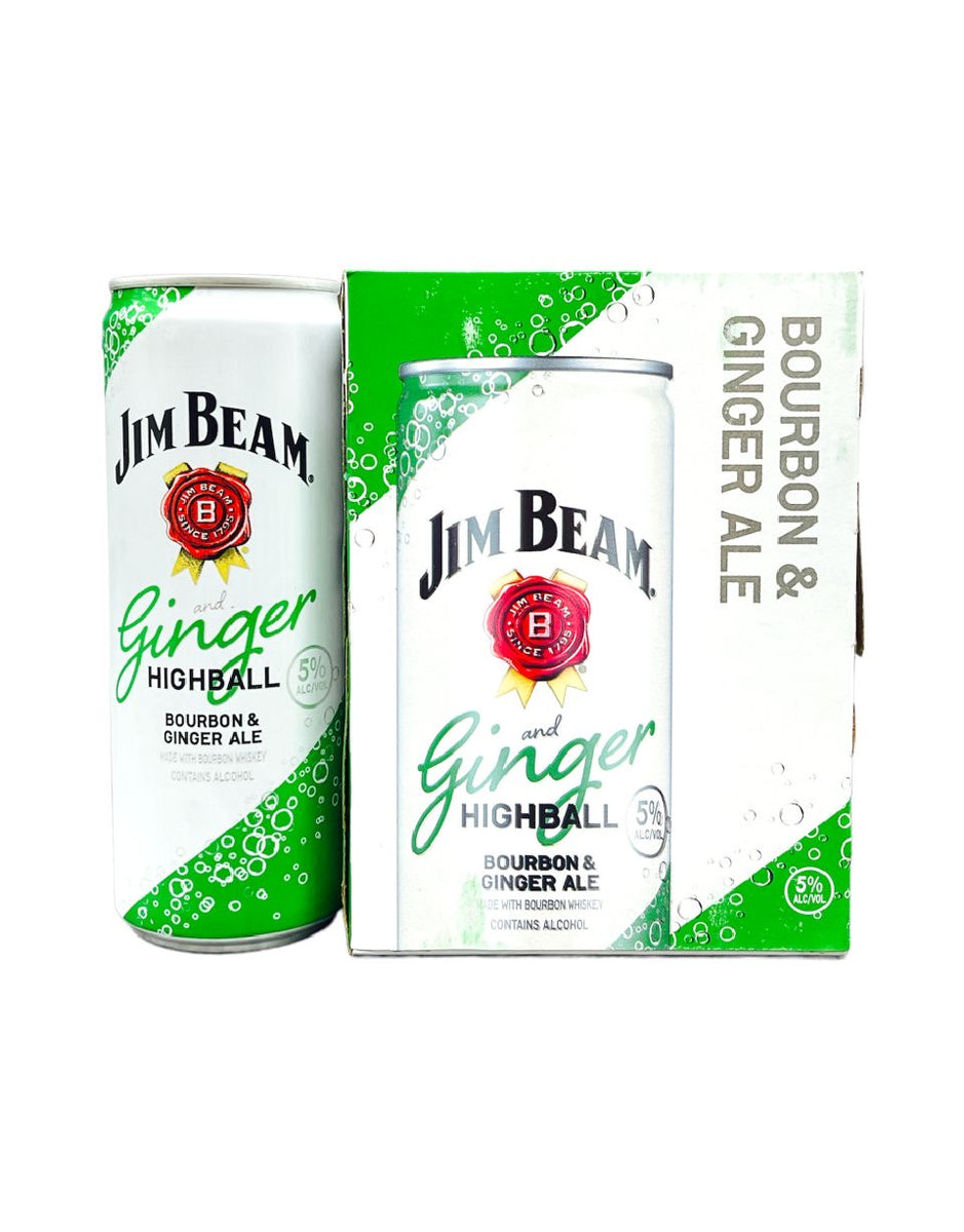 Jim Beam Ginger Highball Bourbon & Ginger Ale (4PK12oz) 3brothersliquor