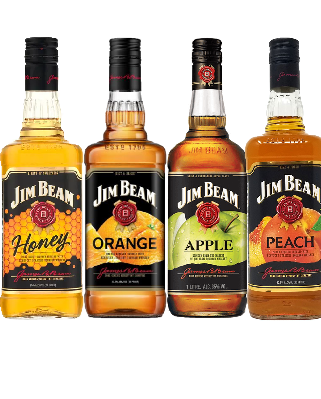 ★メネフネ デカンター MENEHUNE Jim Beam ボトル Jim Beam Flavoured Combo Collectors Edition (Honey, Orange, Apple