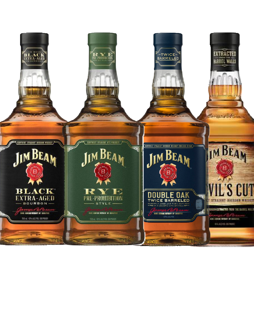Jim Beam 4 Bottle Combo Collectors Edition (Black, Rye, Double Oak