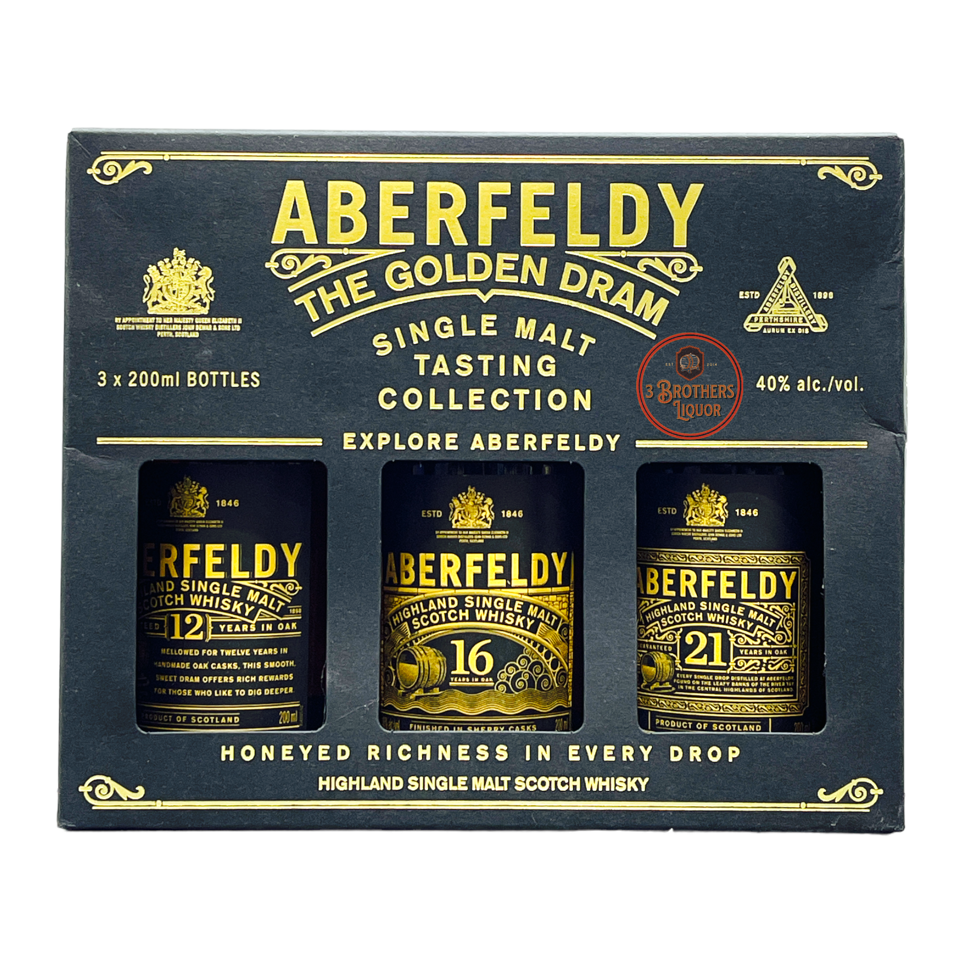 Aberfeldy The Golden Dram Gift Set 3 Bottle Set Aberfeldy The Golden Dram Gift Set 3 Bottle Set