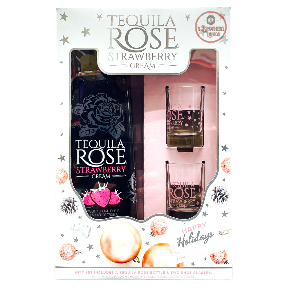 Tequila Rose Liqueur 2021 Gift Set W/ 2 Shot Glasses (Happy