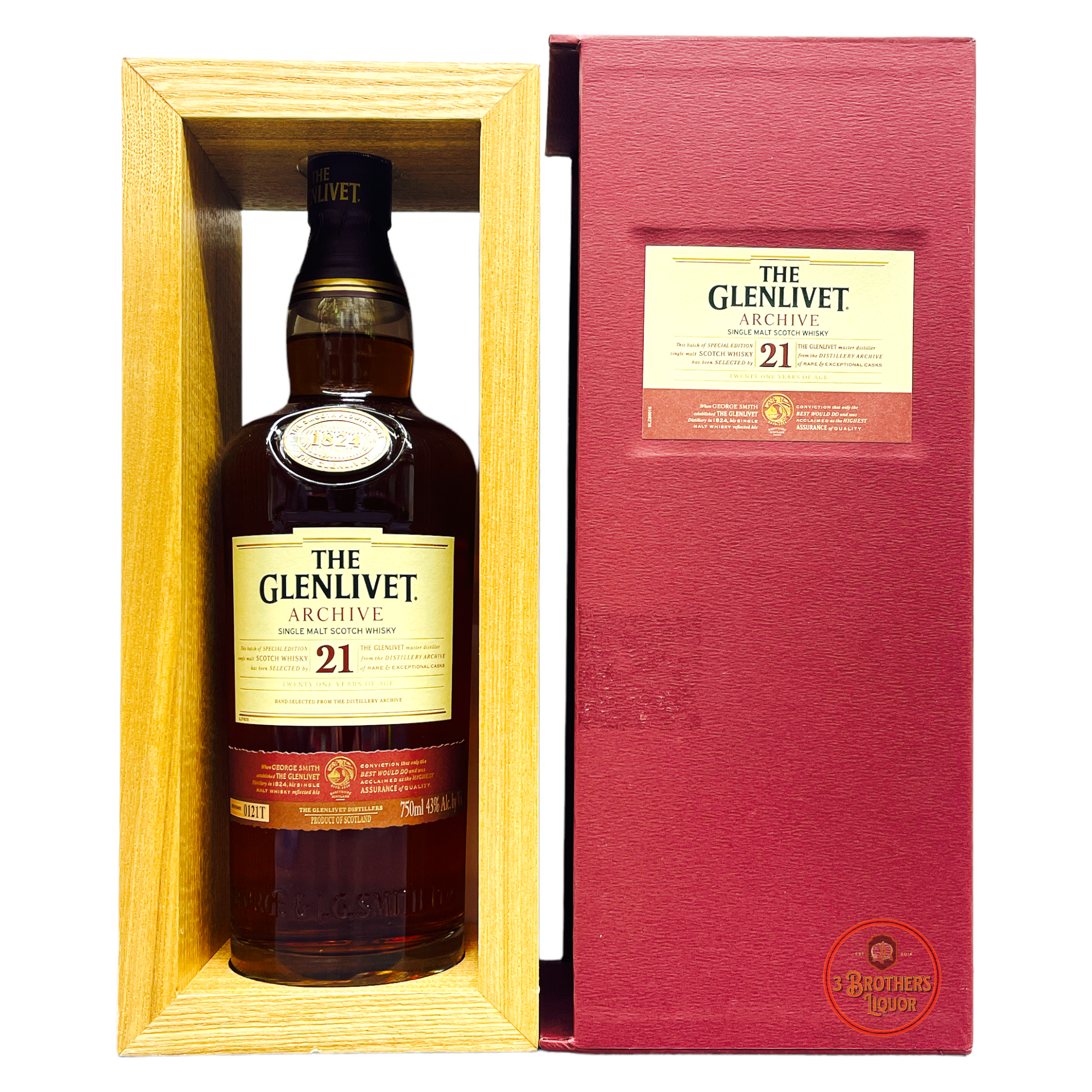The Glenlivet 21yr Single Malt Scotch Archive Whisky W/ Gift box The Glenlivet 21yr Single Malt Scotch Archive Whisky W/ Gift box