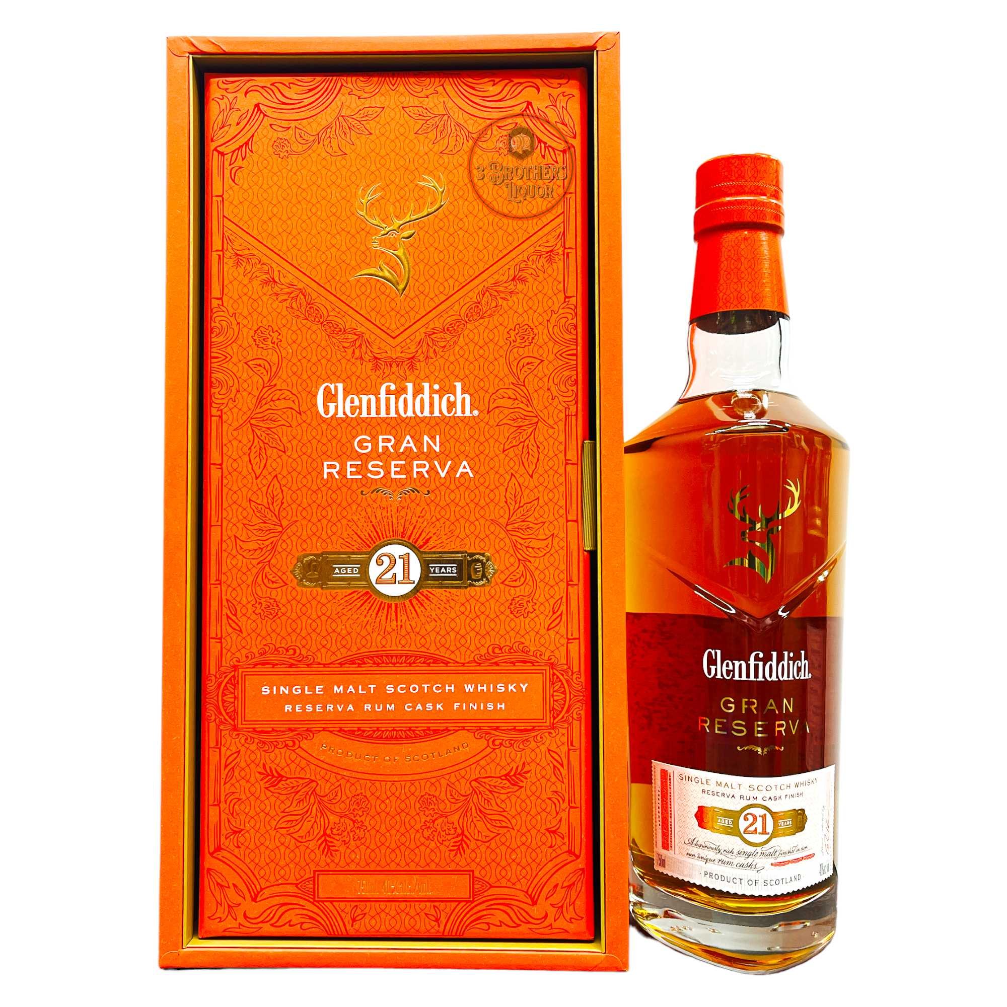 Glenfiddich Gran Reserva Aged 21 Years Scotch Whisky W/ Gift Box ...